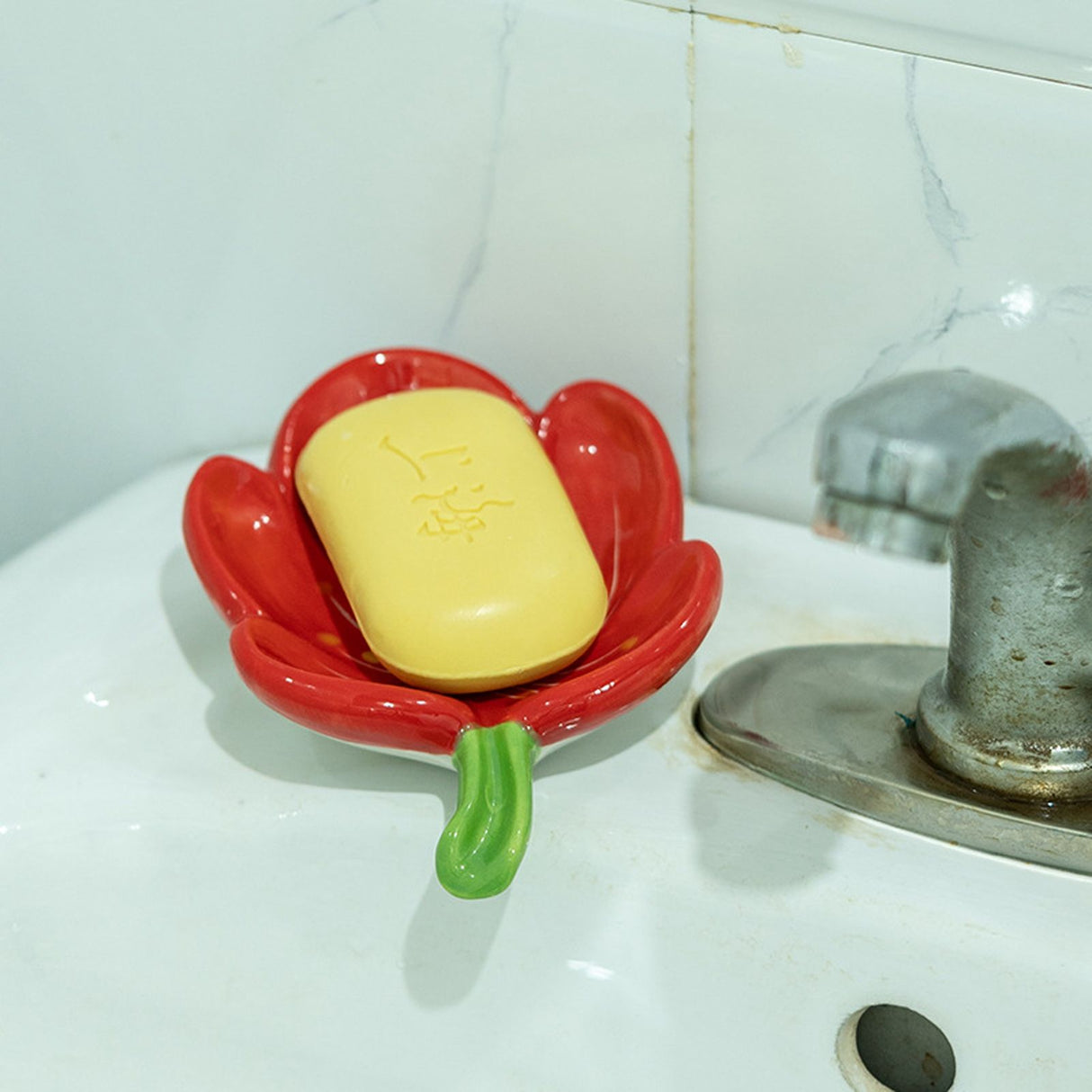 Ceramic Leaf Soap Box Drain Soap Shelf Soap Holder Soap Dish Tray