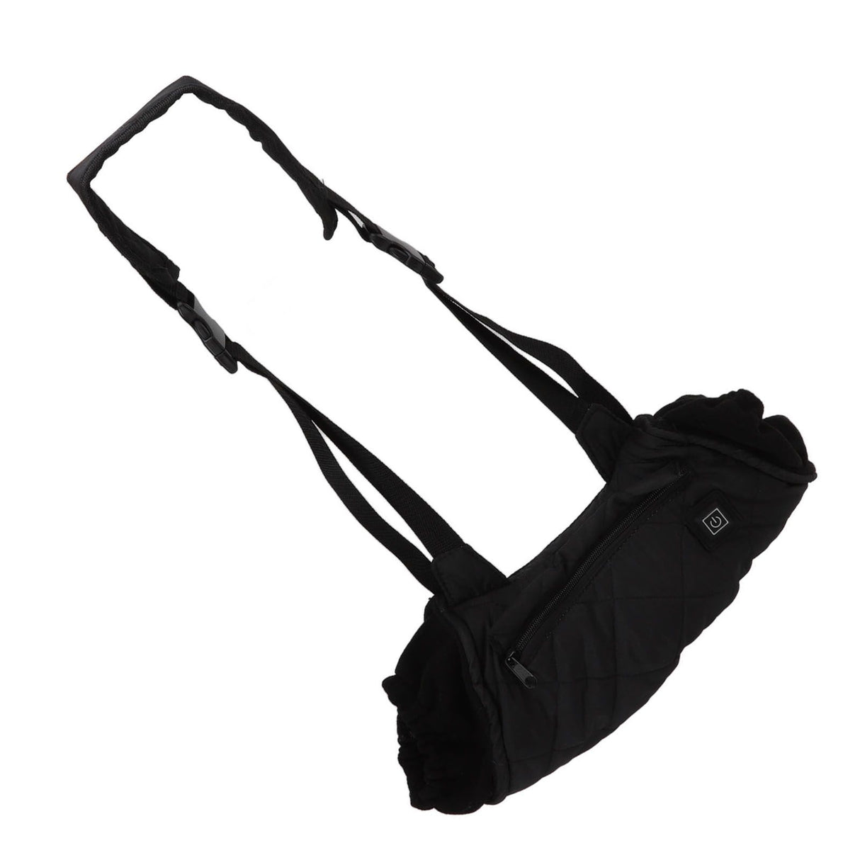 Electric Hand Warming Muff Temperature Controllable Waterproof Quilted Cotton Heated Hand Pouch for Winter Black