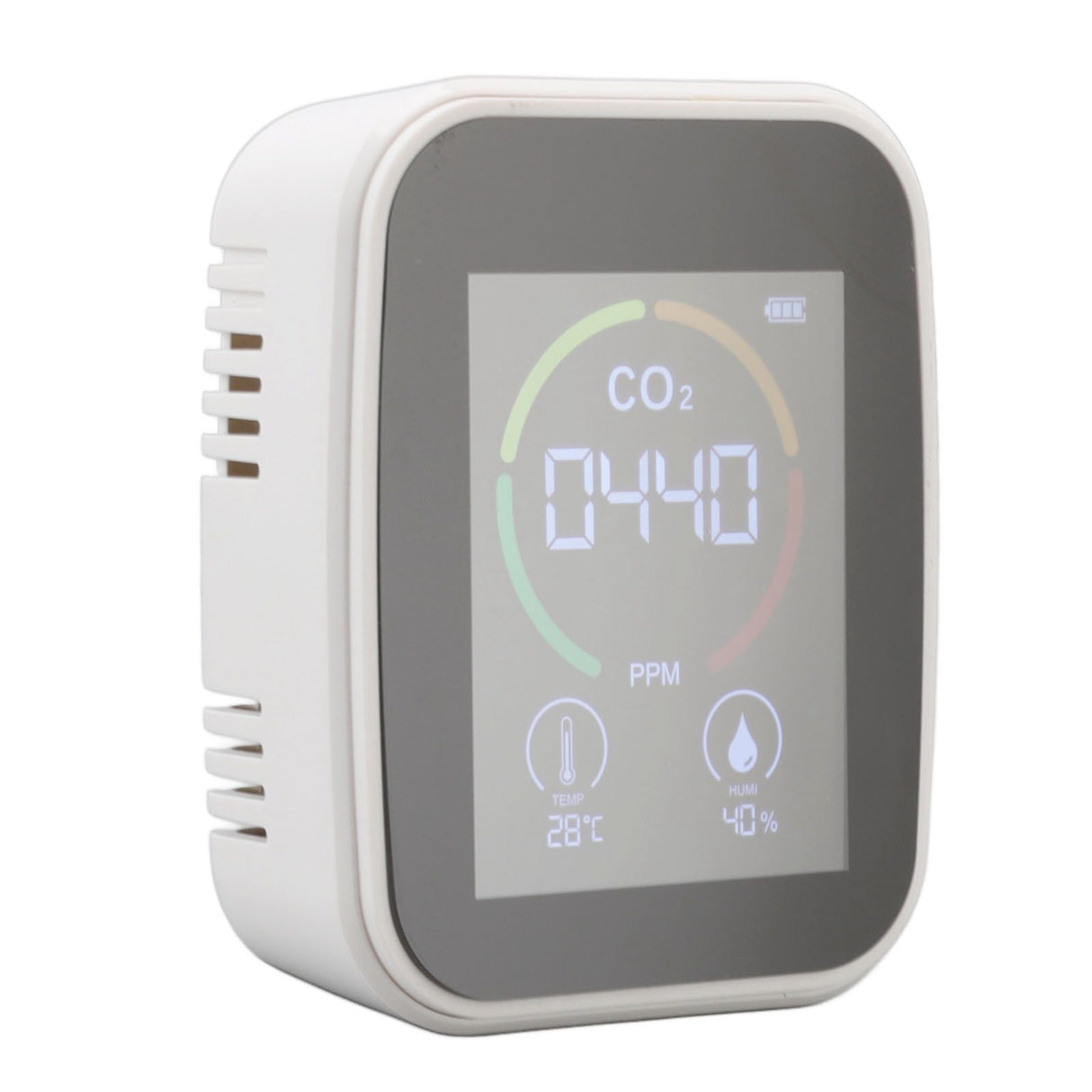 Indoor Air Quality Monitor Co2 Carbon Dioxide Detector TVOC Air Temperature Humidity Quality Detector White