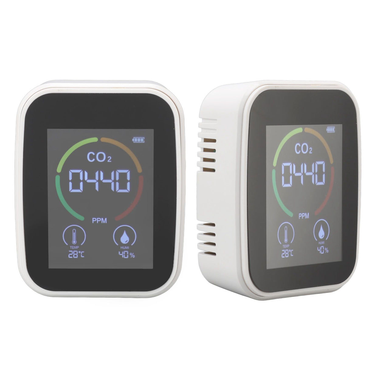 Indoor Air Quality Monitor Co2 Carbon Dioxide Detector TVOC Air Temperature Humidity Quality Detector White