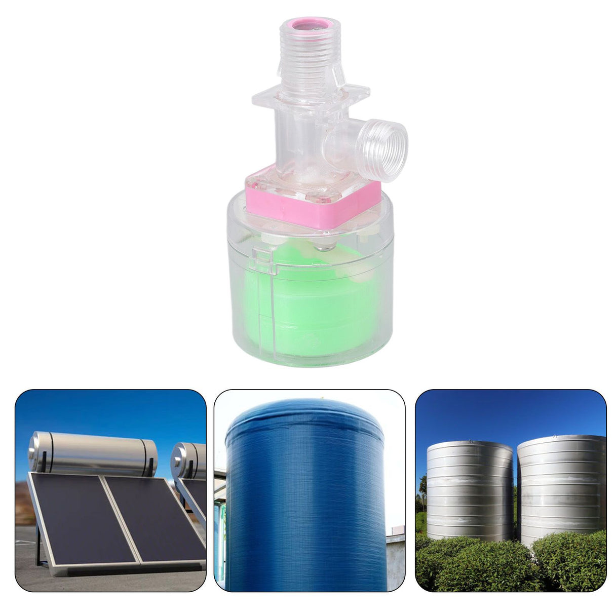 Water Lever Control Valve Transparent Full Automatic Plastic Tower Tank Floating Ball Valve G1/2 Top Water Inlet