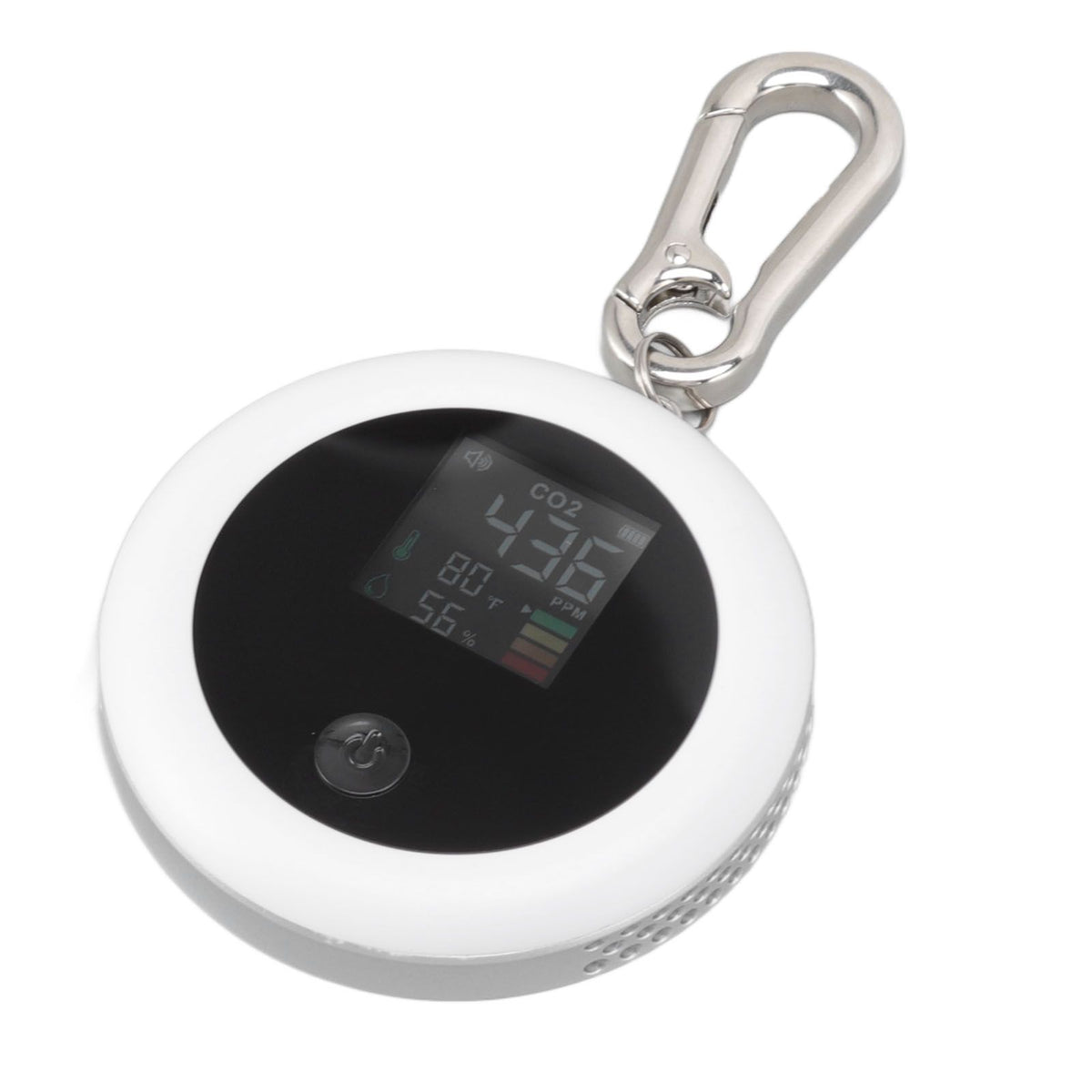 Infrared Mini CO2 Detector 3 in 1 Portable LCD Temperature Humidity Air Analyzer for Home Indoor Travel White
