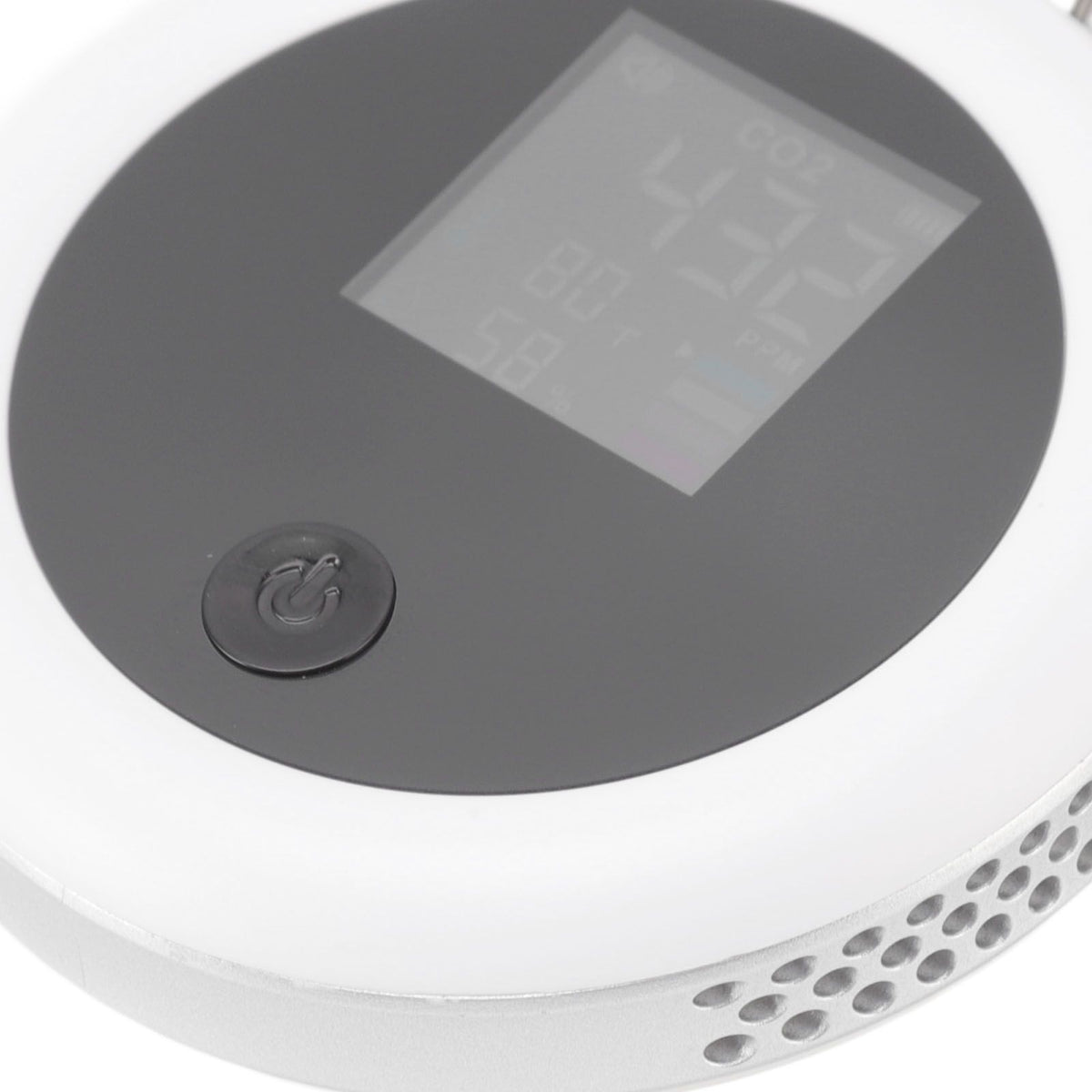 Infrared Mini CO2 Detector 3 in 1 Portable LCD Temperature Humidity Air Analyzer for Home Indoor Travel White