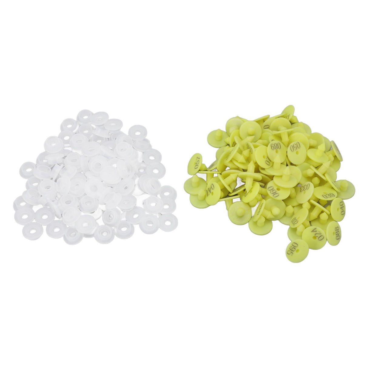 100PCS Livestock Ear Tag Bright Yellow PP Fadeless Reusable Universal Animal Ear Tag for Rabbit