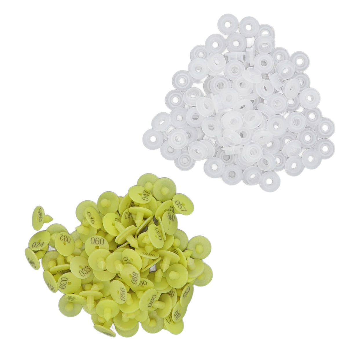 100PCS Livestock Ear Tag Bright Yellow PP Fadeless Reusable Universal Animal Ear Tag for Rabbit