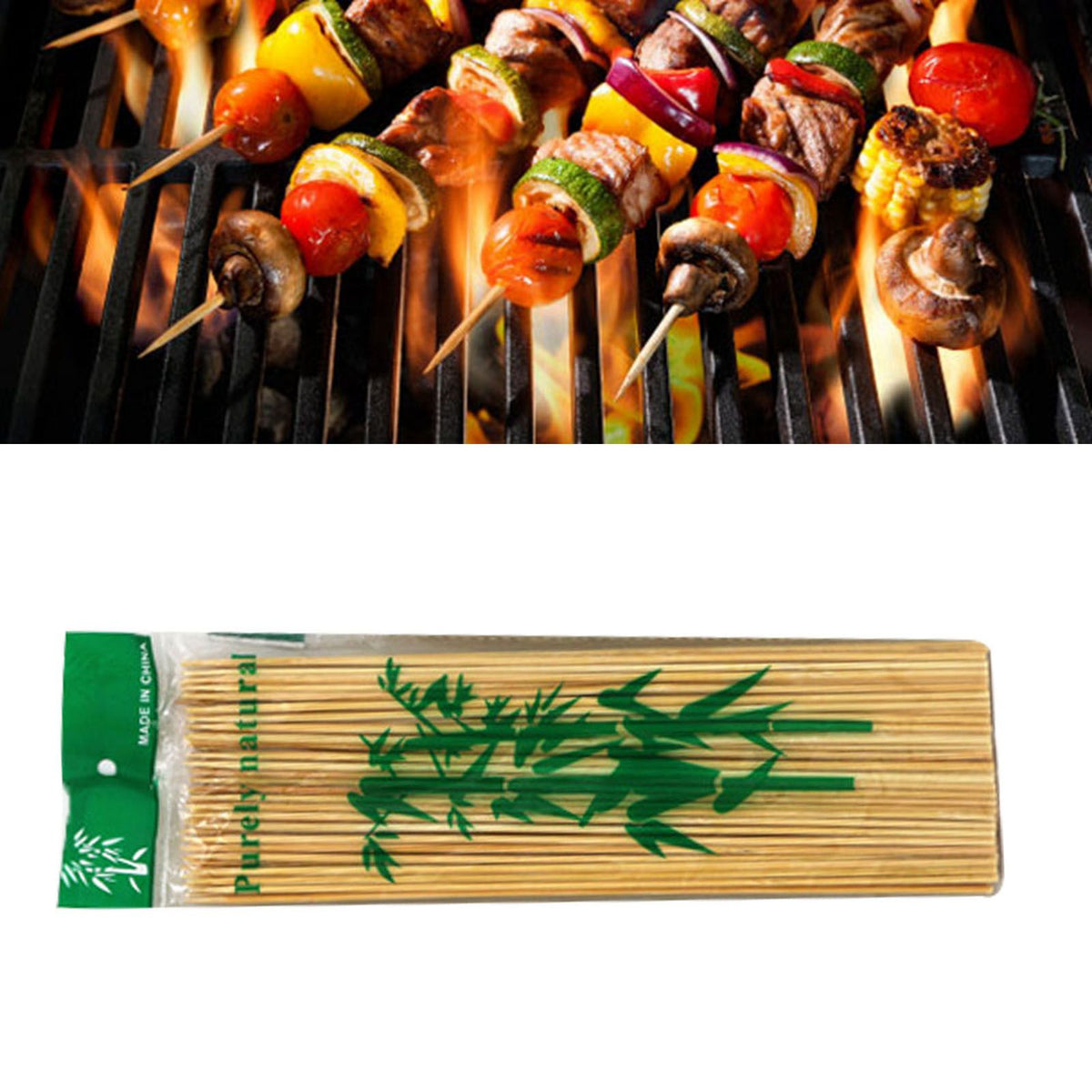 Disposable Barbecue Skewers Bamboo for Barbecue BBQ Appetiser Fruit Kabob Chocolate Fountain Grilling 3mm 15cm