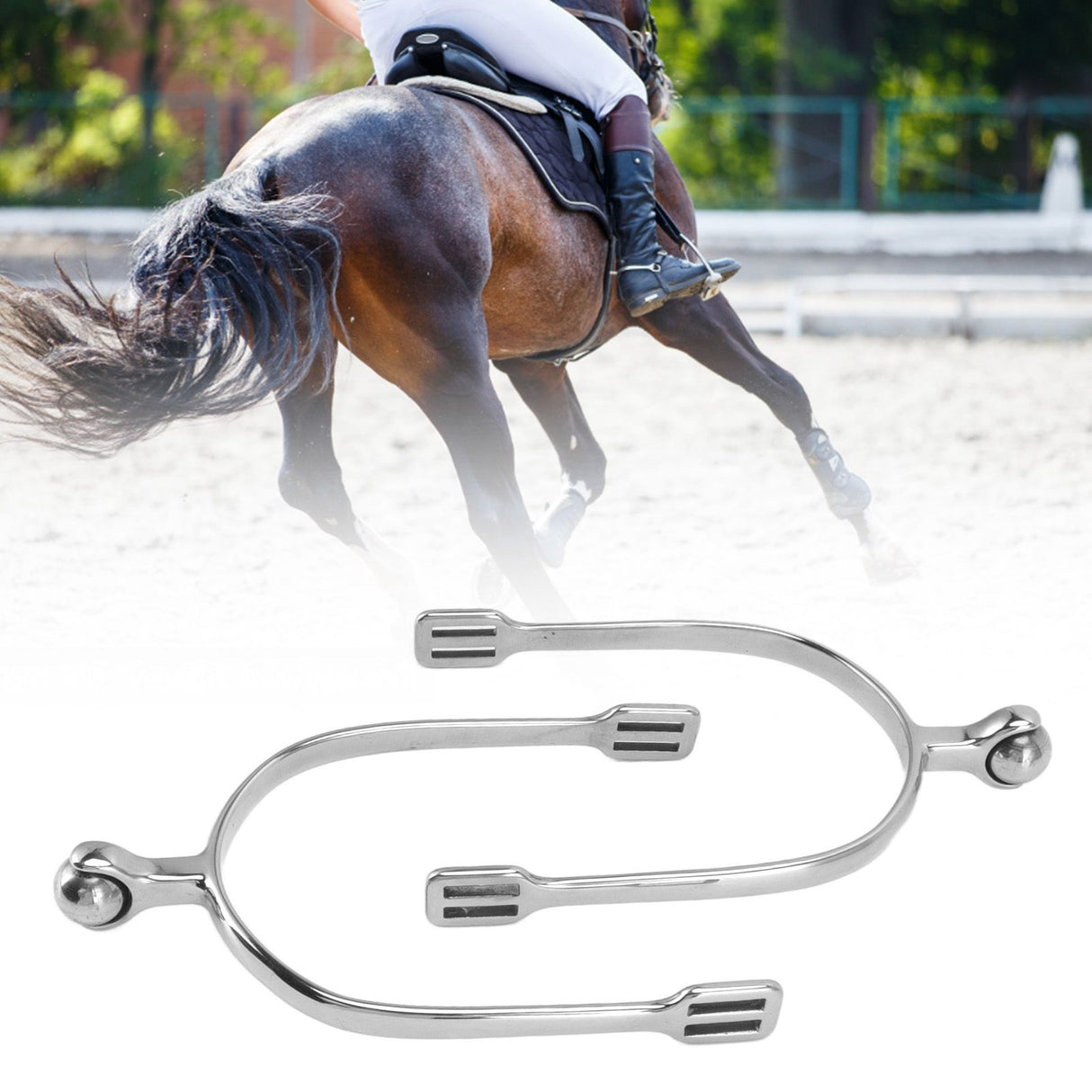 1 Pair Horse Spurs Stainless Steel Western Cowboy Equestrian Boot Spurs for Horse Training Riding