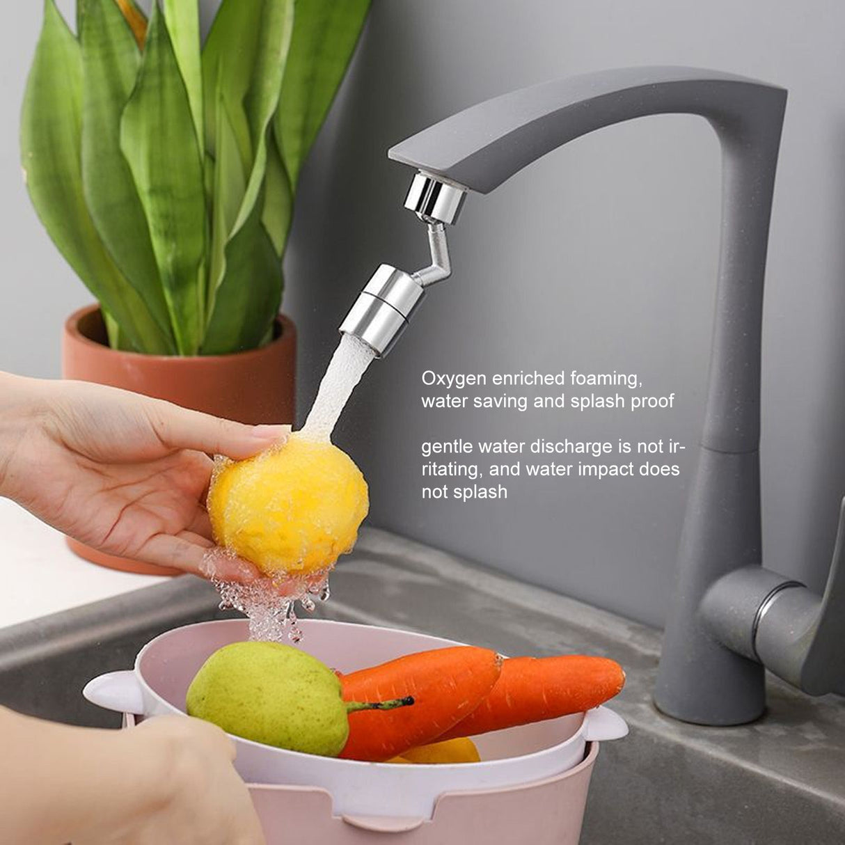 Universal 360 Degree Swivel Faucet Extender All Copper Anti Splash Faucet Aerator for Kitchen