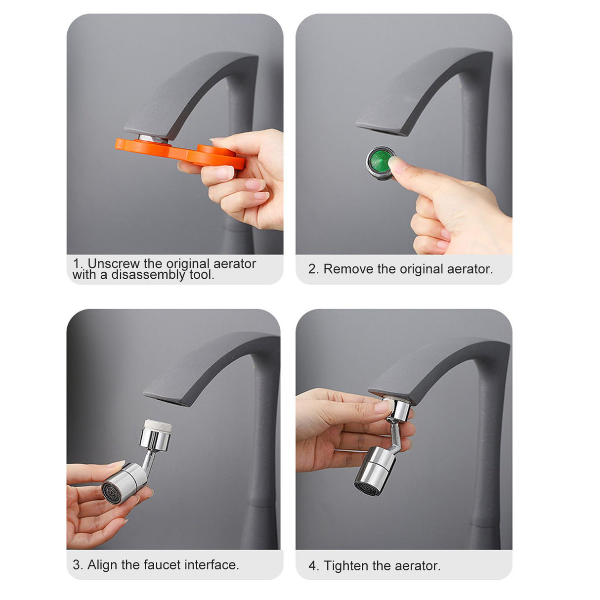 Universal 360 Degree Swivel Faucet Extender All Copper Anti Splash Faucet Aerator for Kitchen