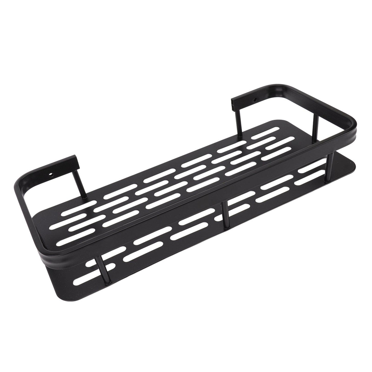 Shower Caddy Single Tier Durable Aluminium Rustproof Sticker Installation Shower Shelf for Bathroom Bedroom Kitchen Black