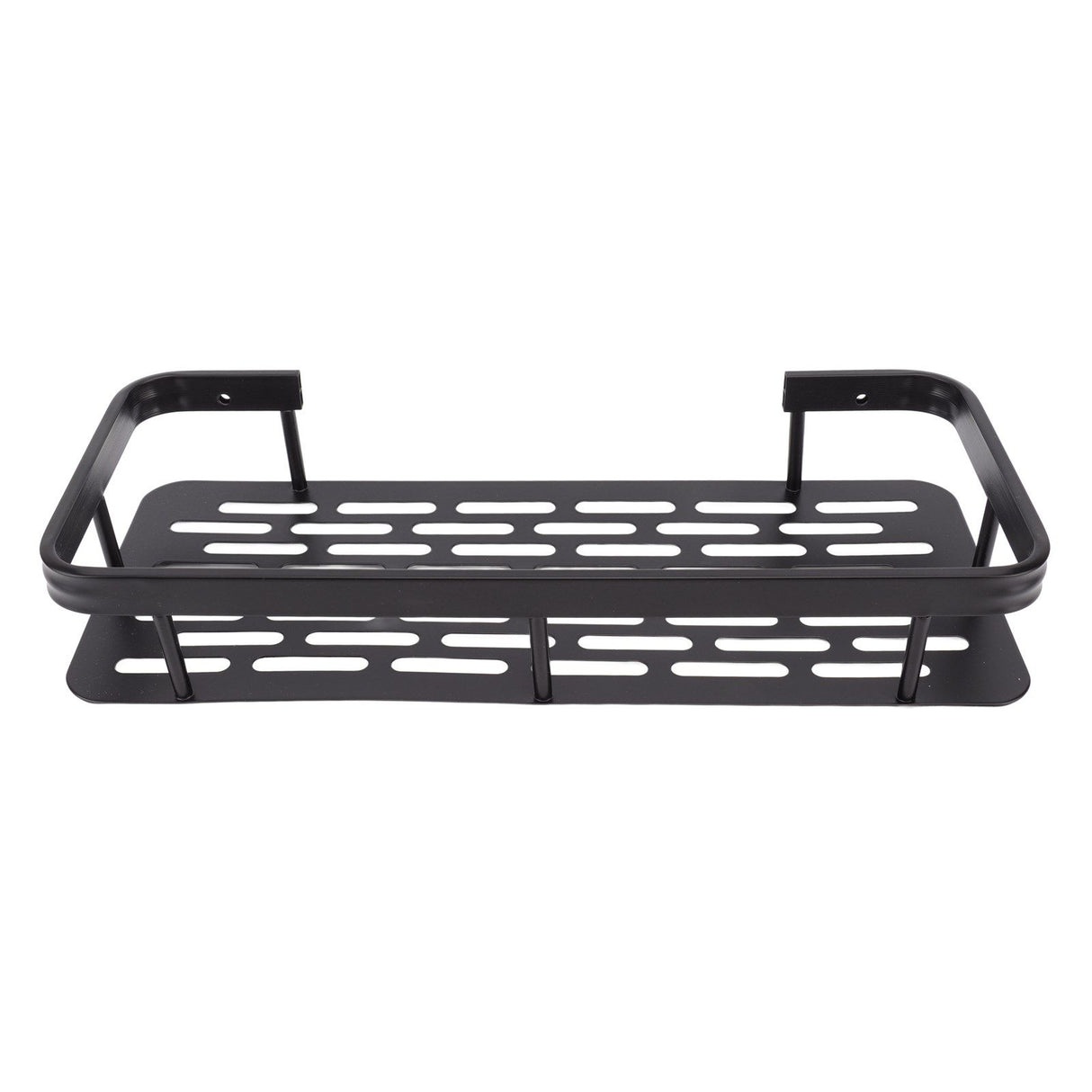 Shower Caddy Single Tier Durable Aluminium Rustproof Sticker Installation Shower Shelf for Bathroom Bedroom Kitchen Black