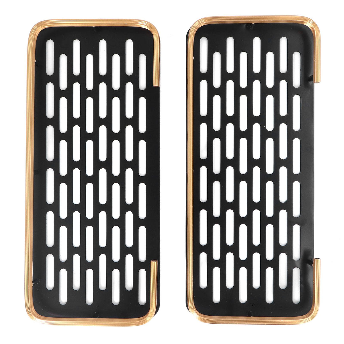 Shower Caddy Double Layer Rectangle Shape Space Saving Aluminum Punching Free Installation Bathroom Supplies for Home Black Gold