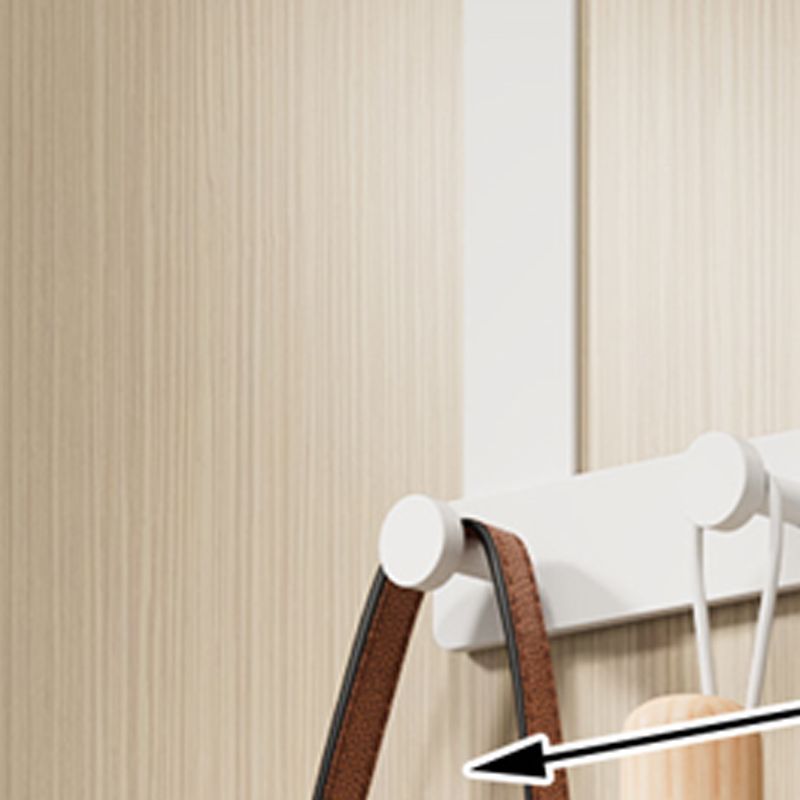 Door Hook Hanger Punch Free Seamless Long Arm Quiet Aluminum Over Door Hooks for Bedrooms Bathrooms White 5 Hooks