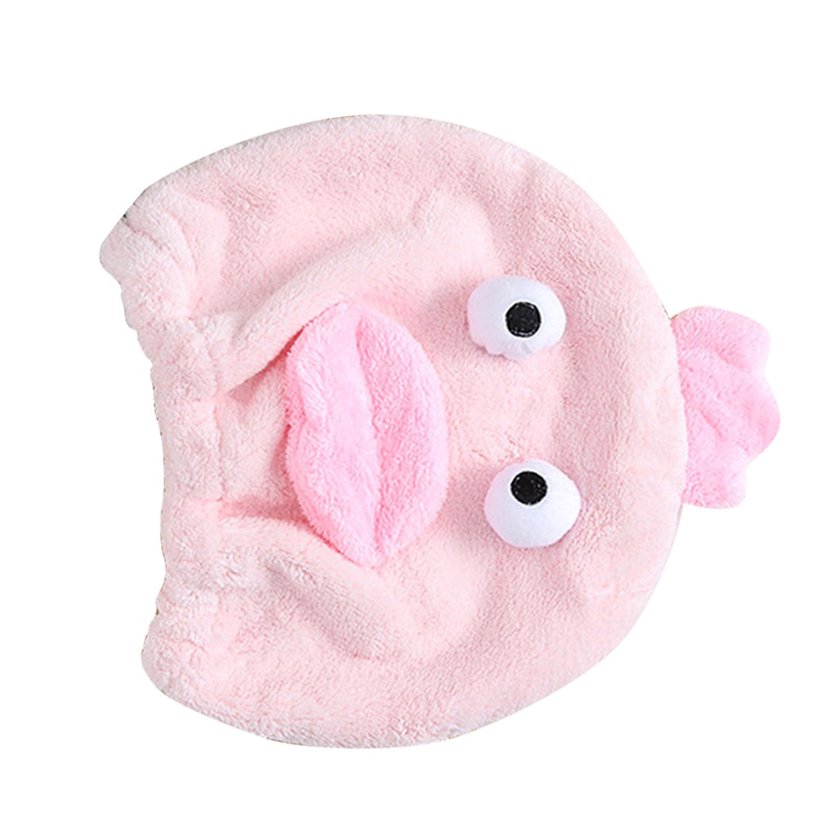 Quick Dry Hair Hat Elastic Strong Water Absorption Fine Fiber Skin Friendly Cartoon Hair Drying Towel Pink
