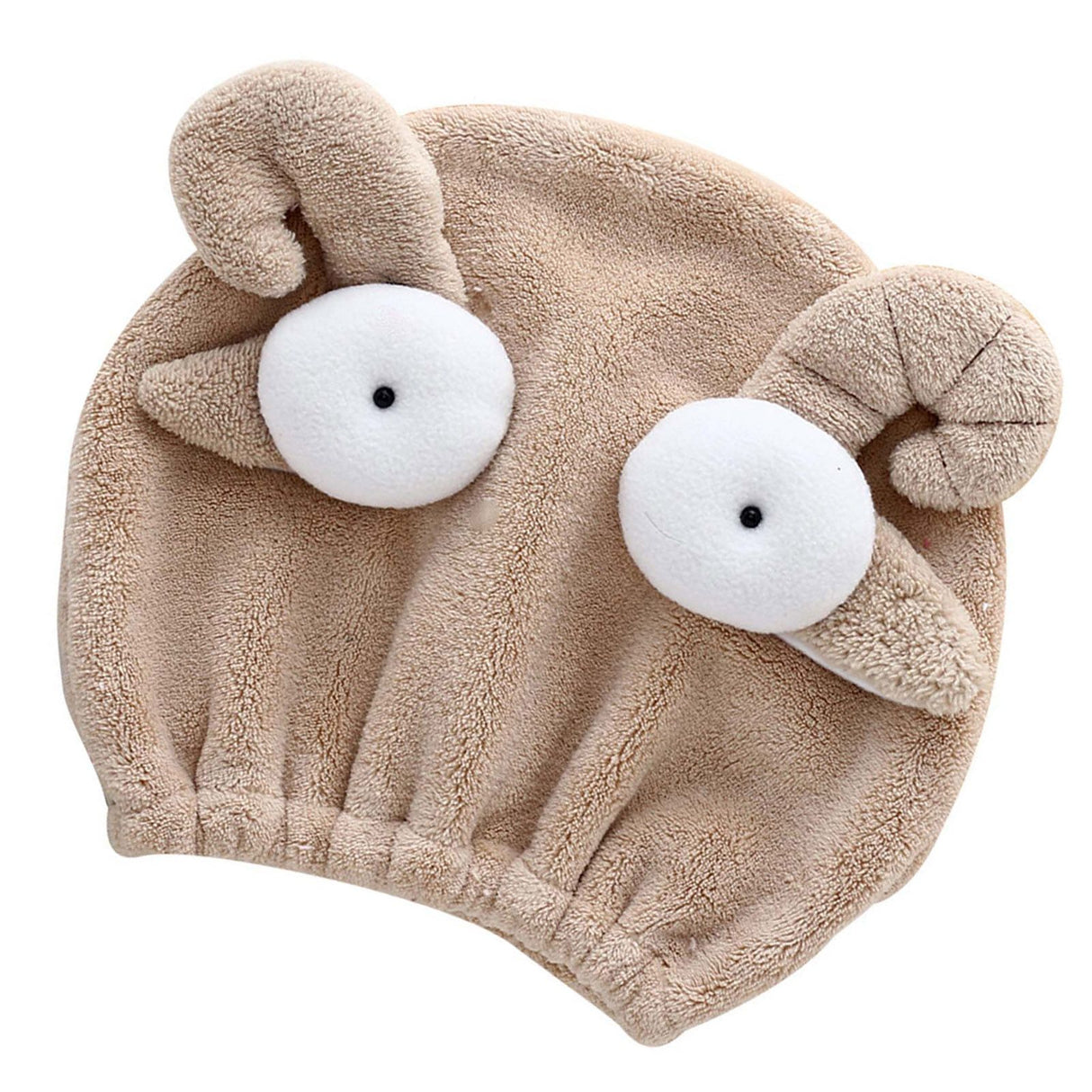 Quick Dry Hair Hat Elastic Strong Water Absorption Fine Fiber Skin Friendly Cartoon Hair Drying Towel Camel