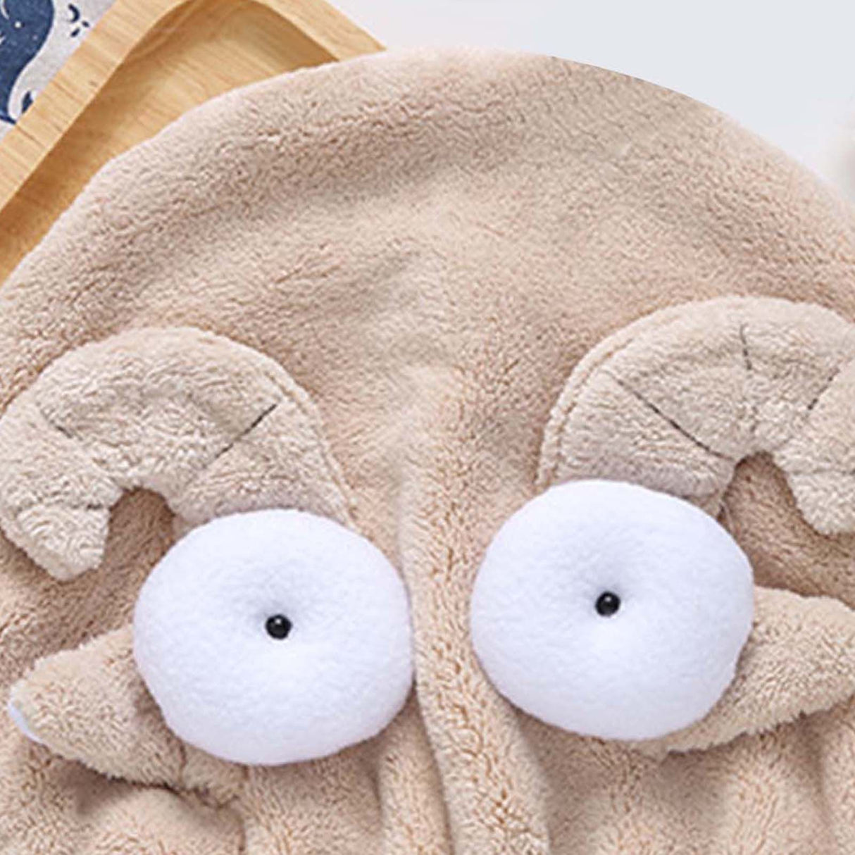 Quick Dry Hair Hat Elastic Strong Water Absorption Fine Fiber Skin Friendly Cartoon Hair Drying Towel Camel