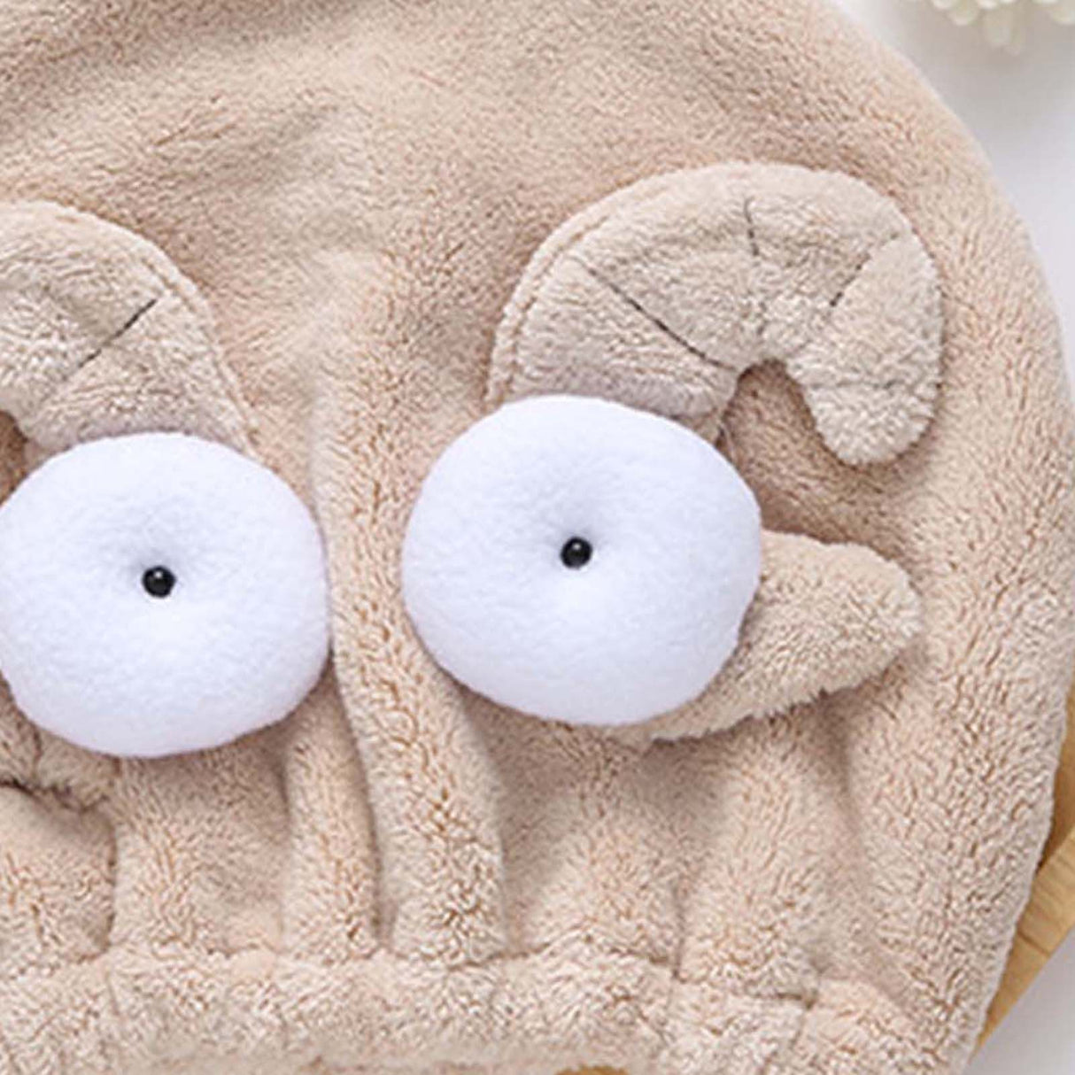 Quick Dry Hair Hat Elastic Strong Water Absorption Fine Fiber Skin Friendly Cartoon Hair Drying Towel Camel