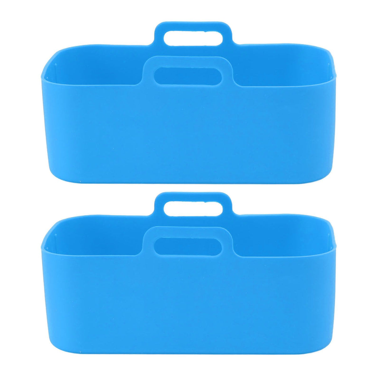 2pcs Fryer Silicone Basket Nonstick High Temperature Resistanc Fryer Liner with Brush for Ninja DZ201 Foodi 8QT Blue