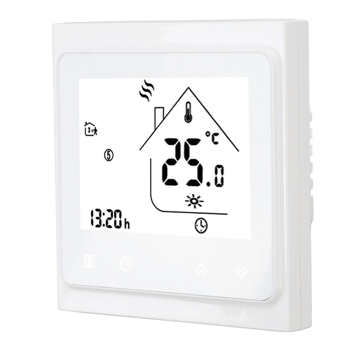 BHT 002GC Boiler Heating Programmable Thermostat Digital Touch Screen Thermostat with Large LCD Display Passive Output Temperature Controller 95‑240V