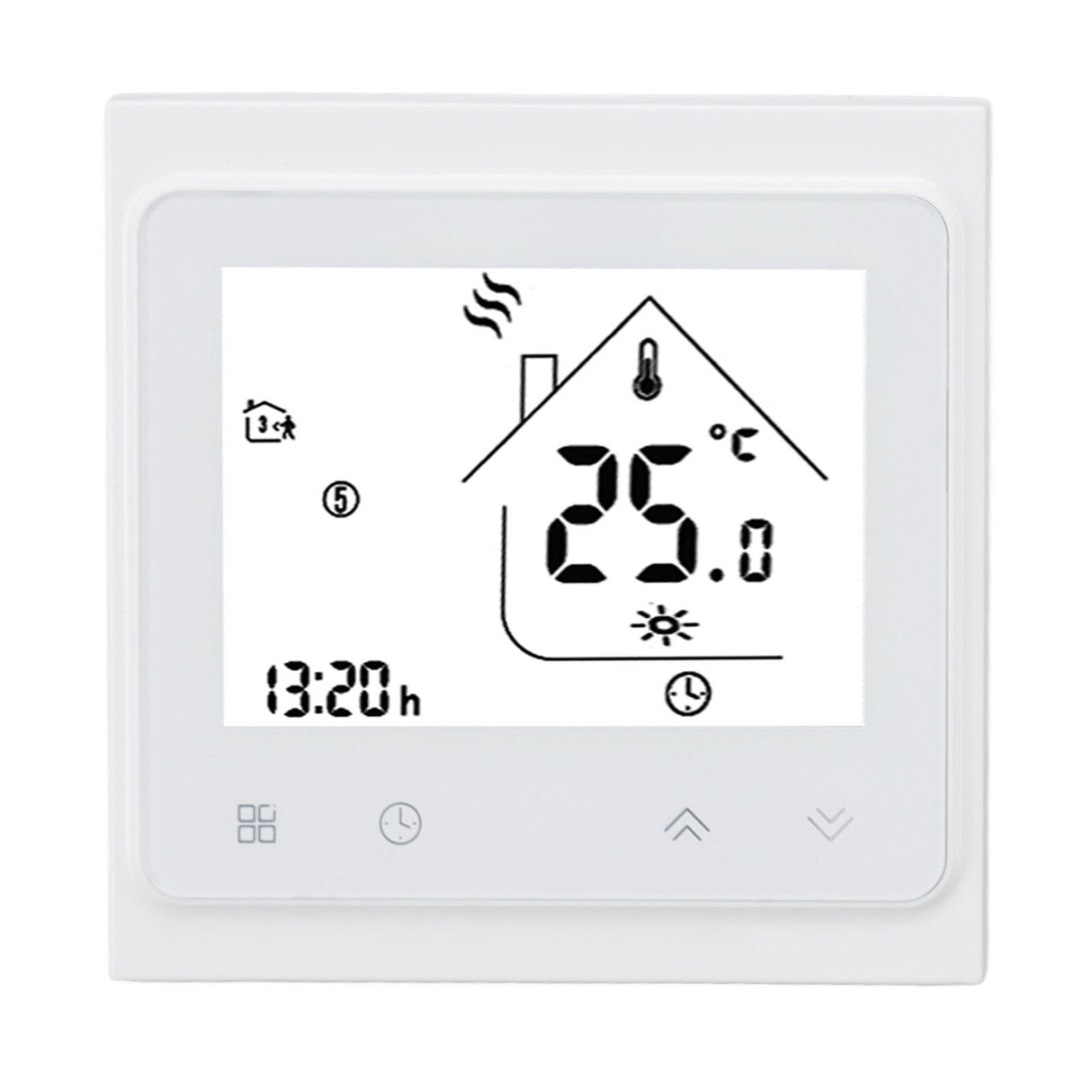 BHT 002GC Boiler Heating Programmable Thermostat Digital Touch Screen Thermostat with Large LCD Display Passive Output Temperature Controller 95‑240V