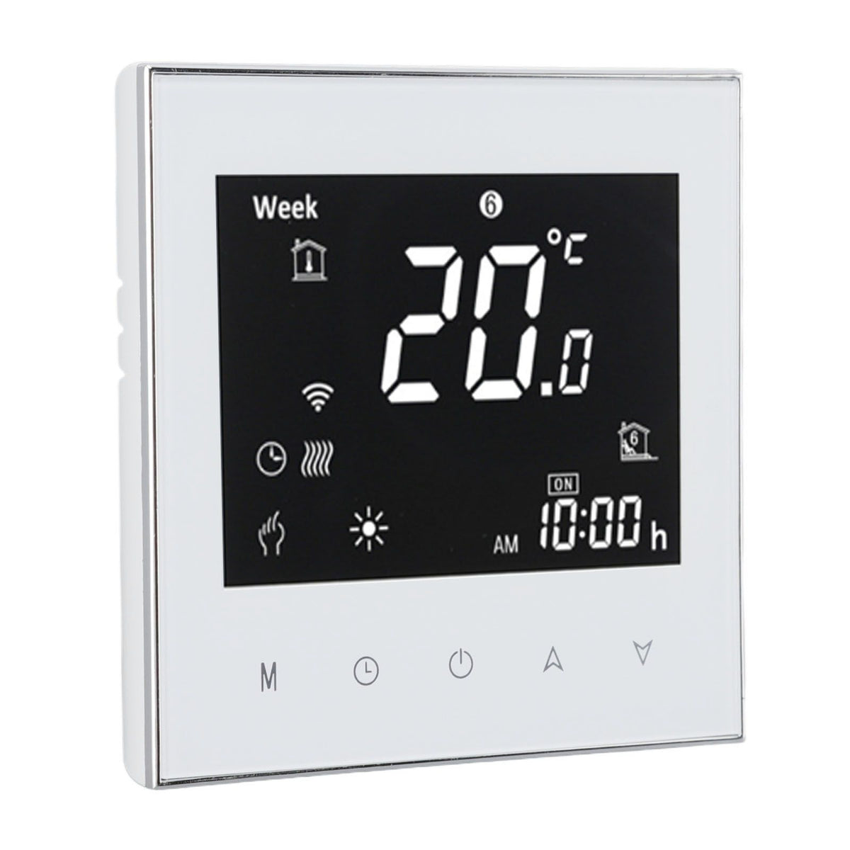 Smart Boiler Heating Thermostat WIFI APP Voice Control LCD Touch Screen Programmable White 95‑240V