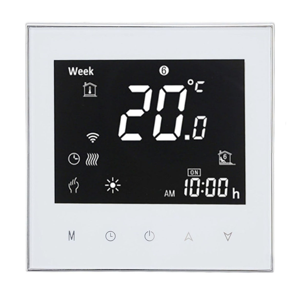Smart Boiler Heating Thermostat WIFI APP Voice Control LCD Touch Screen Programmable White 95‑240V