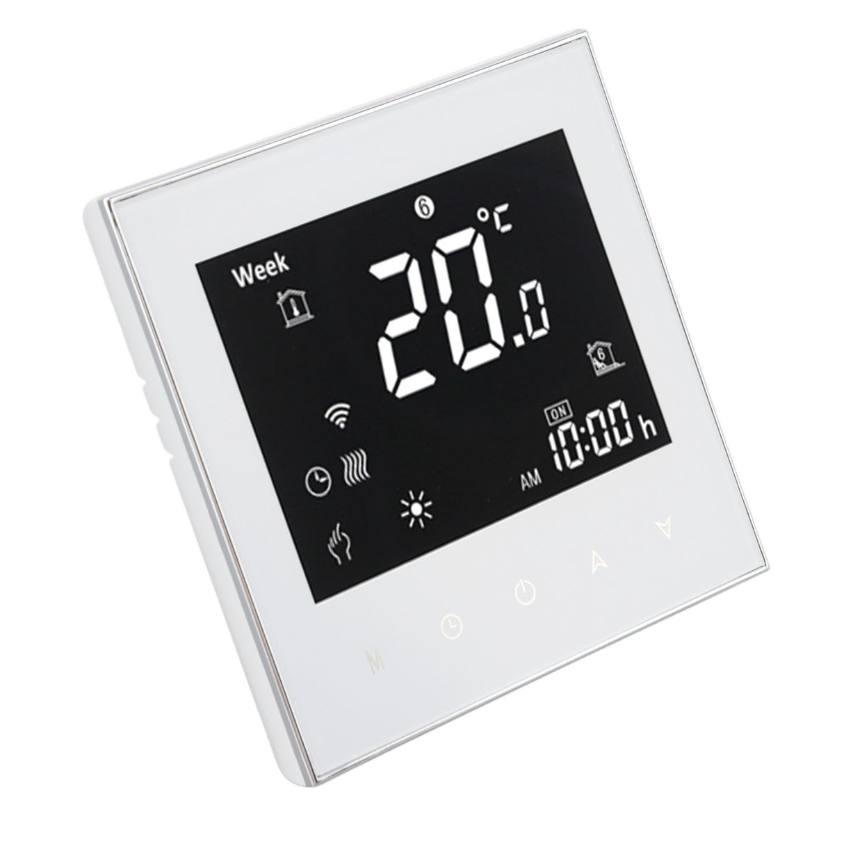 Smart Boiler Heating Thermostat WIFI APP Voice Control LCD Touch Screen Programmable White 95‑240V