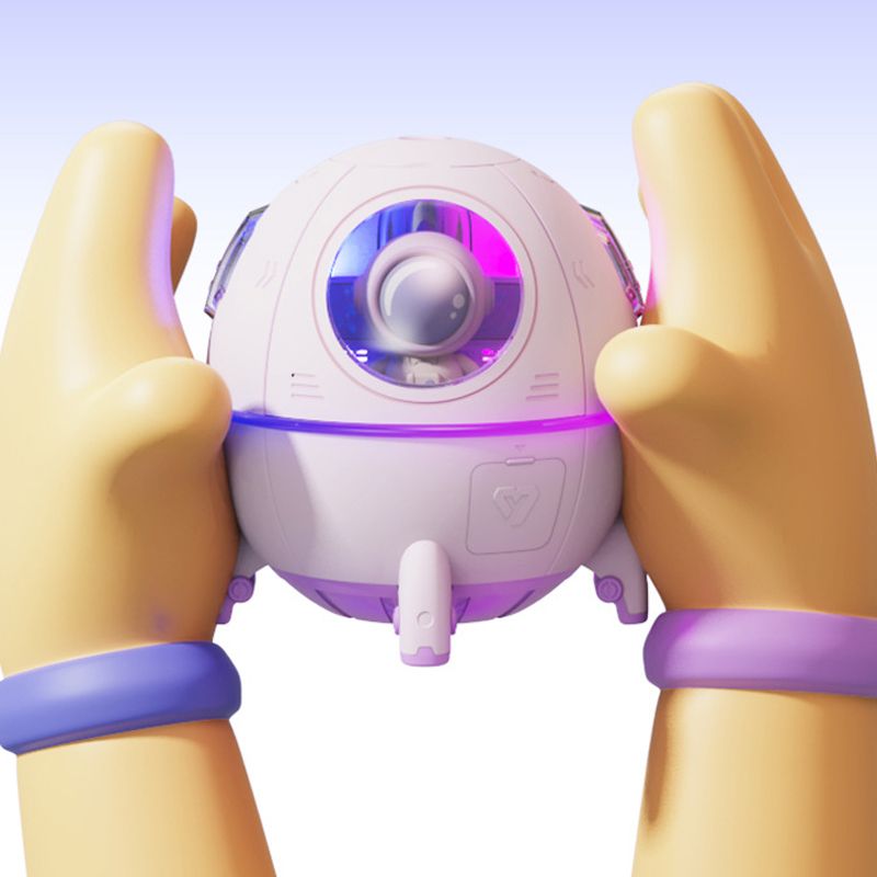 Humidifier with Colorful Night Light Aroma Essential Oil Diffuser Space Capsule Large Mist Mini Humidifiers for Bedroom Office Pink USB