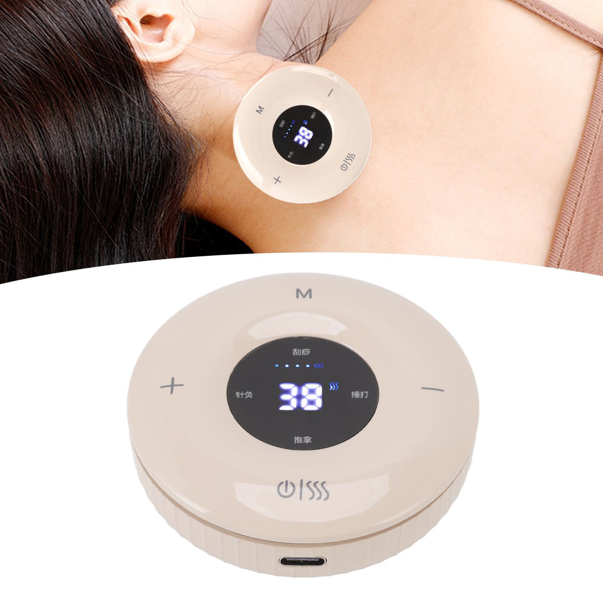 Electric Gua Sha Scrapping Massager USB Charging Multi Function Physical Gua Sha Massager with Heat and Suction for Home Apricot Yellow
