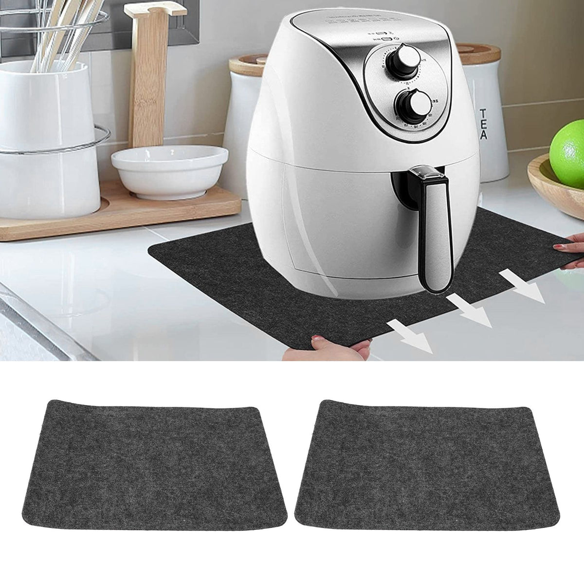 2Pcs Heat Resistant Mat Washable Free Cutting Heat Insulation Pad On Kitchen Counter for Air Fryer Kitchen Countertop