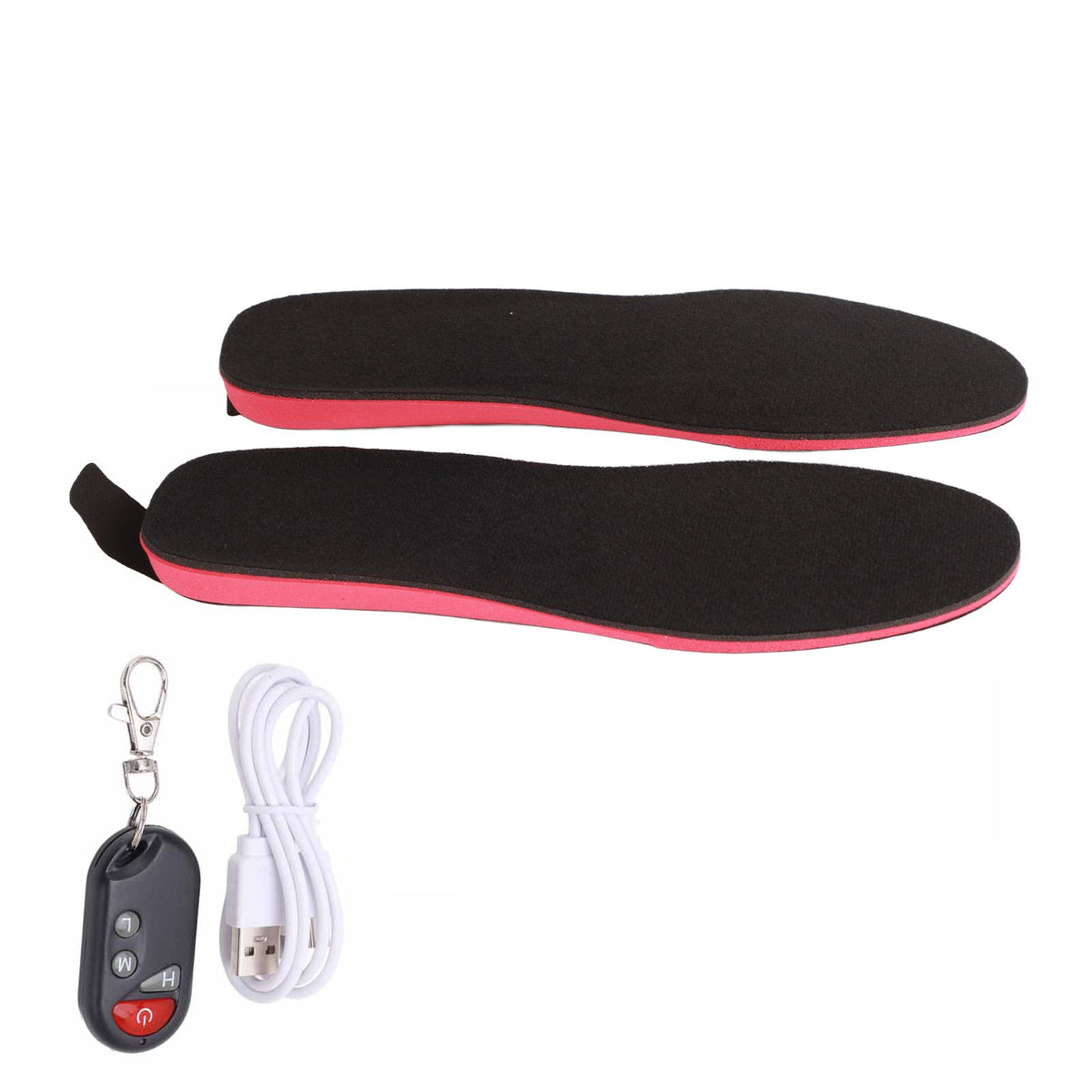 Heated Insoles DIY Cuttable Smart Remote Control USB Rechargeable Electric Heating Insoles for Men Women Outdoor Size 35‑40