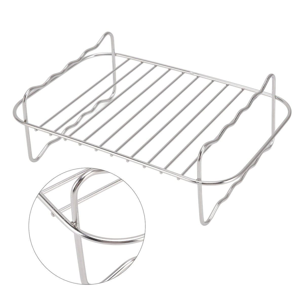 Fryer Rack Stainless Steel Rectangle Double Layer Fryer Accessory for NINJA FOOD 8QT Dual Basket Fryer