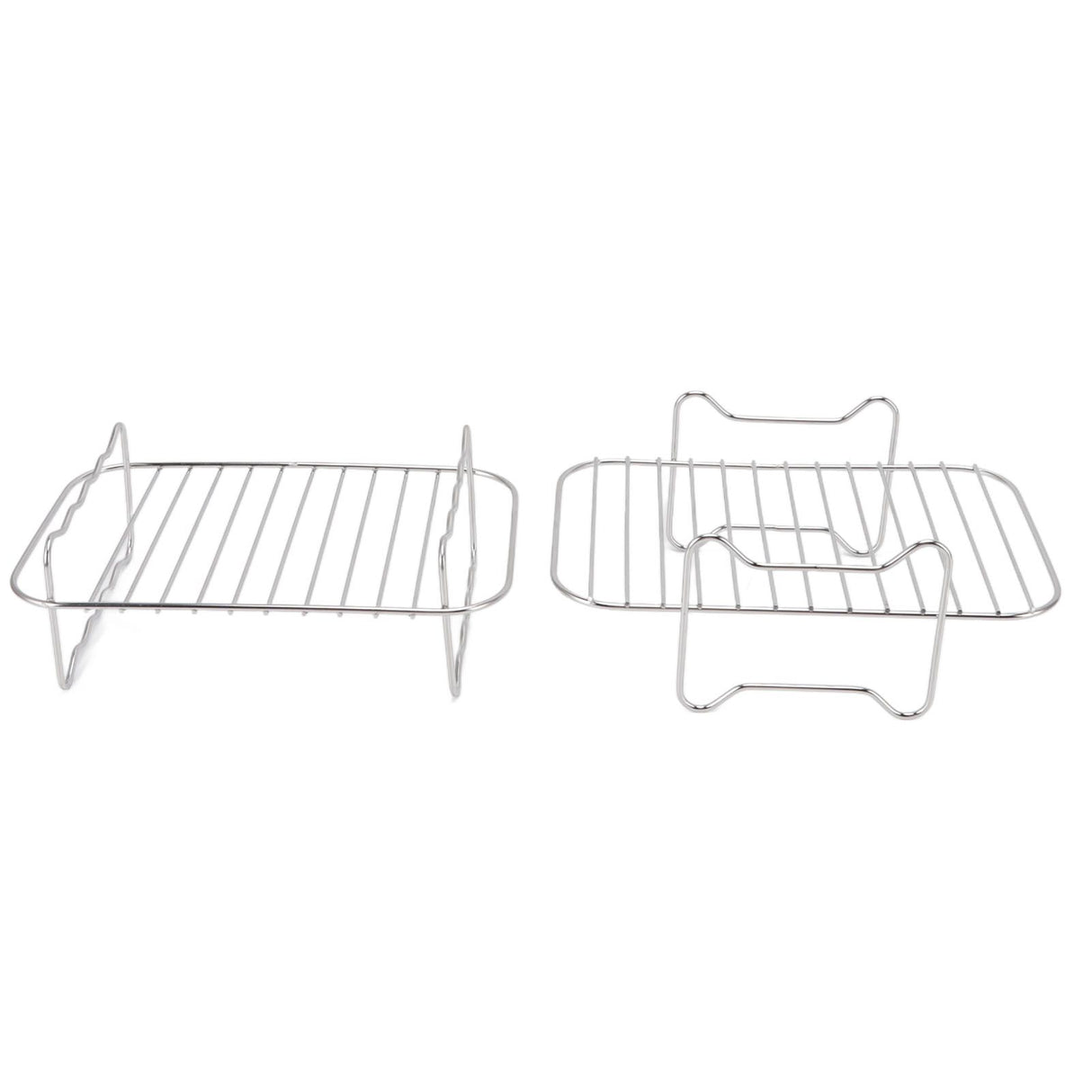 Fryer Rack Stainless Steel Skewer Rack Fryer Steaming Rack with Anti Scalding Clip Skewer for NINJA FOOD 8QT