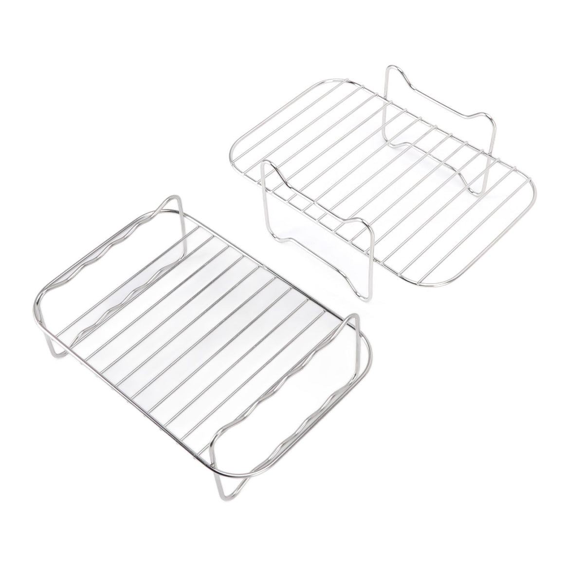 Fryer Rack Stainless Steel Skewer Rack Fryer Steaming Rack with Anti Scalding Clip Skewer for NINJA FOOD 8QT
