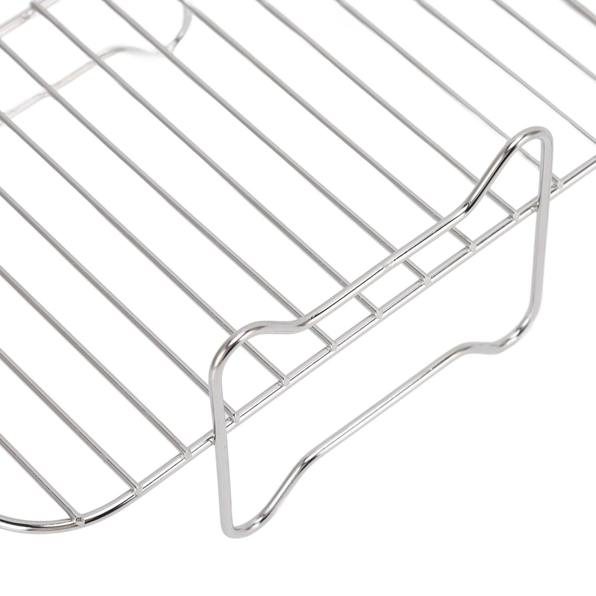 Fryer Rack Stainless Steel Skewer Rack Fryer Steaming Rack with Anti Scalding Clip Skewer for NINJA FOOD 8QT