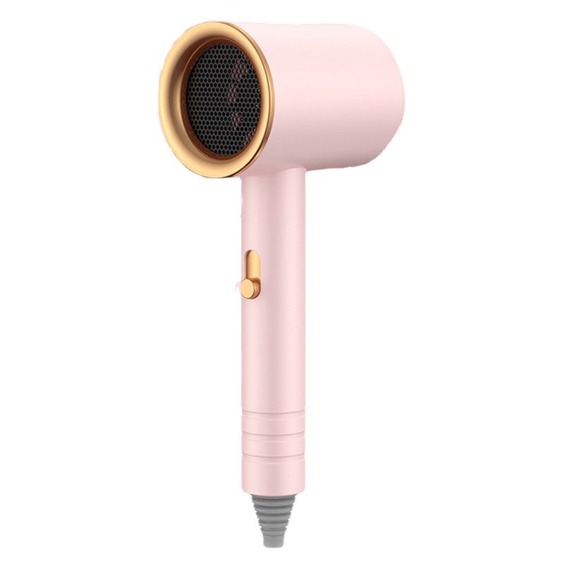 Hair Drier Mute 360 Degree Rotatable Nozzle Fast Drying ABS PP Portable Blow Dryer for Home Salon Rose avec lumière bleue