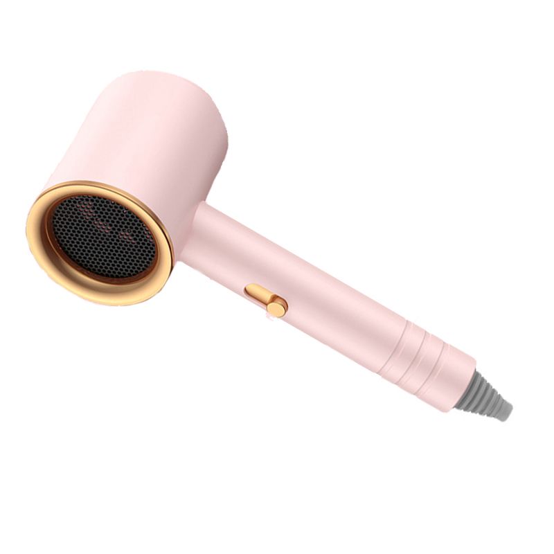 Hair Drier Mute 360 Degree Rotatable Nozzle Fast Drying ABS PP Portable Blow Dryer for Home Salon Rose avec lumière bleue