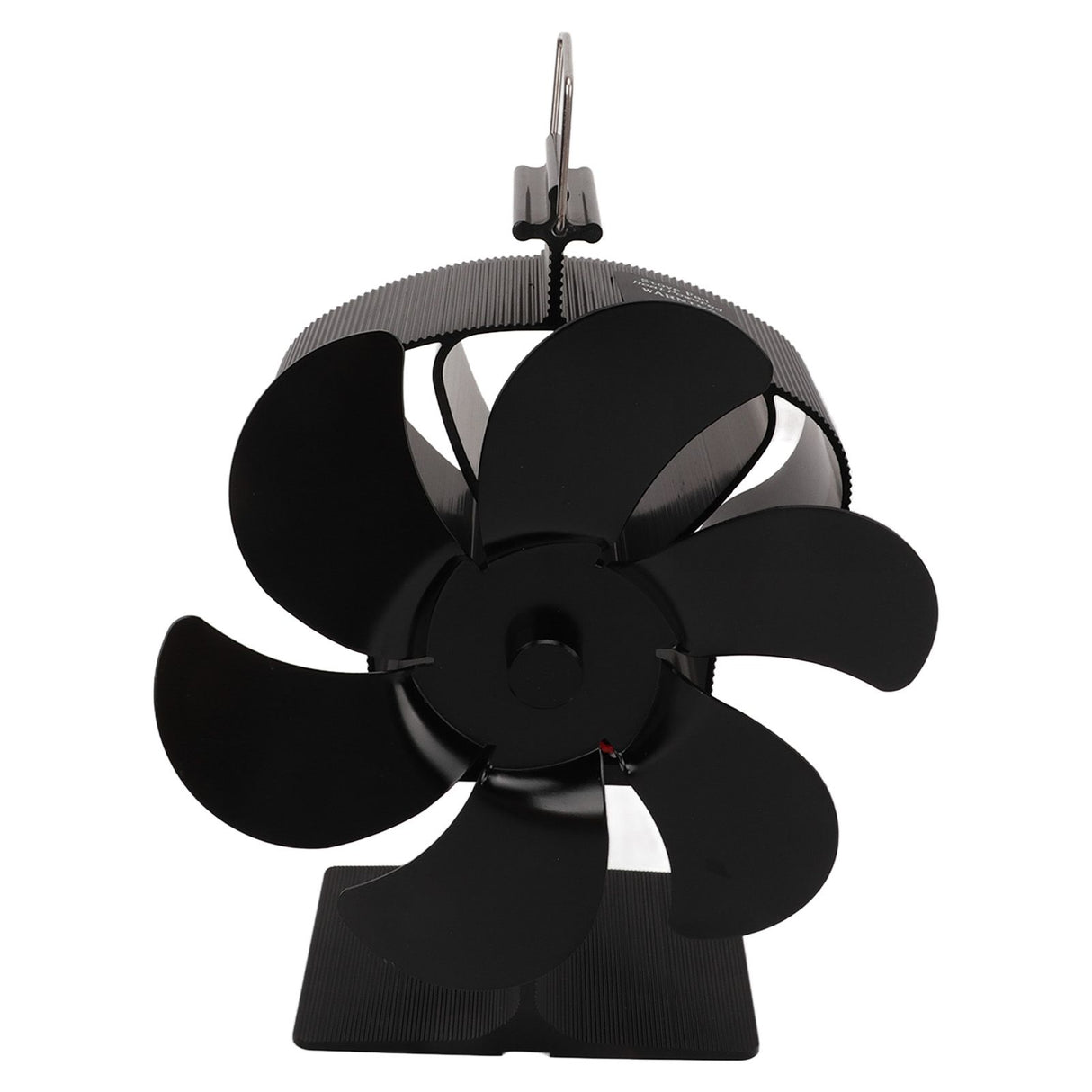 6 Blades Heat Powered Stove Fan Non Electric Self Starting Fireplace Fan High Temperature Resistant Fan Crown Black