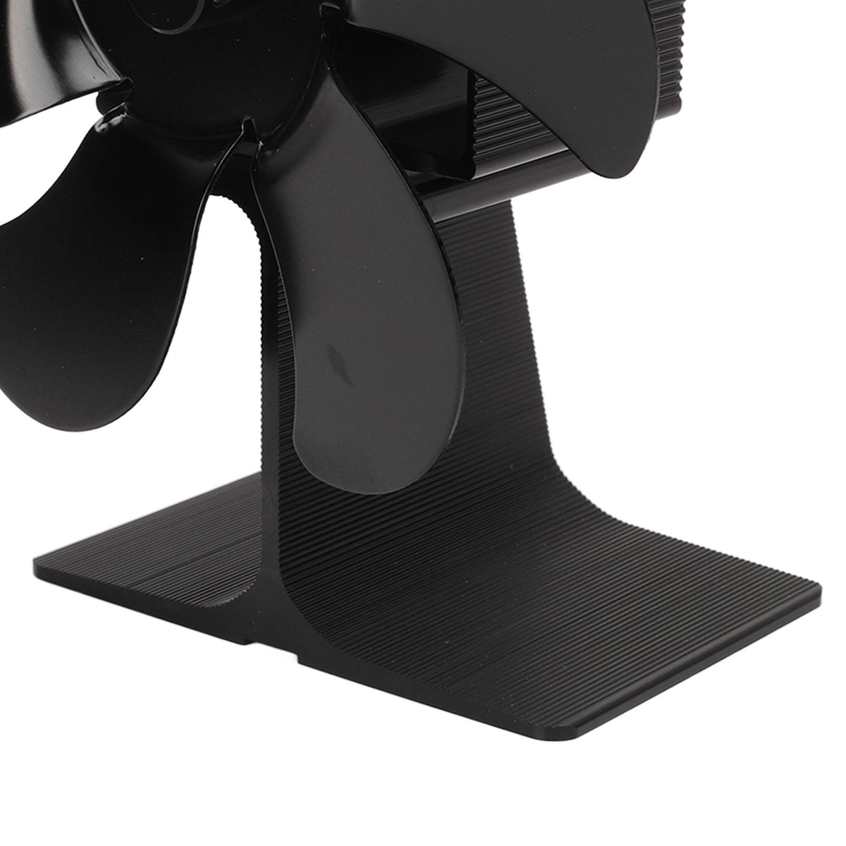 6 Blades Heat Powered Stove Fan Non Electric Self Starting Fireplace Fan High Temperature Resistant Fan Crown Black