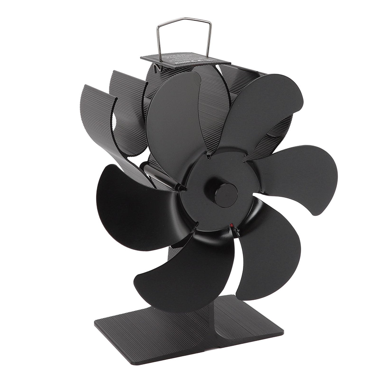6 Blade Stove Fan Black Self Starting High Temperature Resistant Heat Powered Stove Fan for Home 152mm