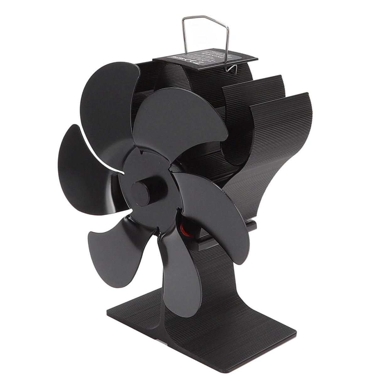 6 Blade Stove Fan Black Self Starting High Temperature Resistant Heat Powered Stove Fan for Home 152mm