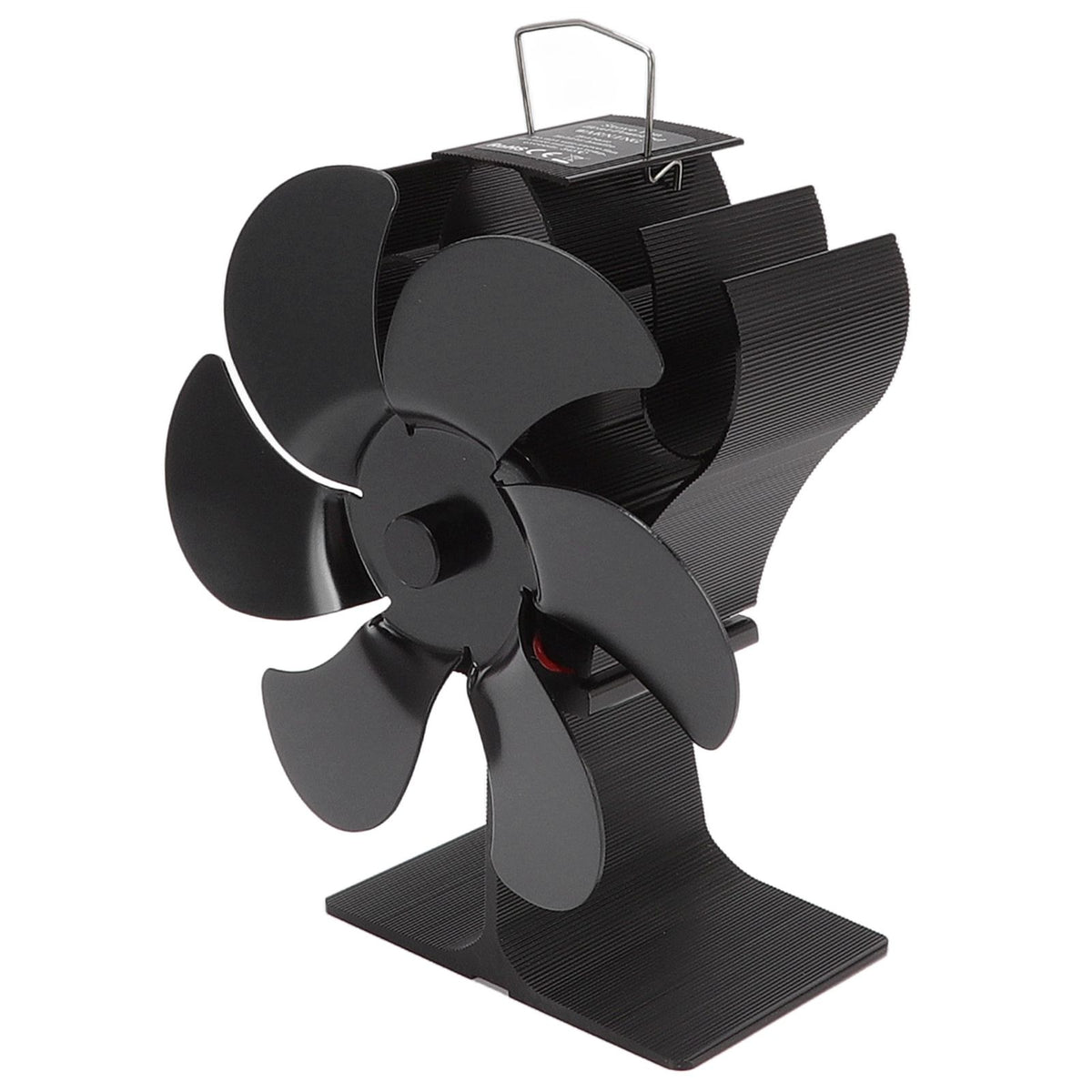 6 Blade Stove Fan Black Self Starting High Temperature Resistant Heat Powered Stove Fan for Home 152mm