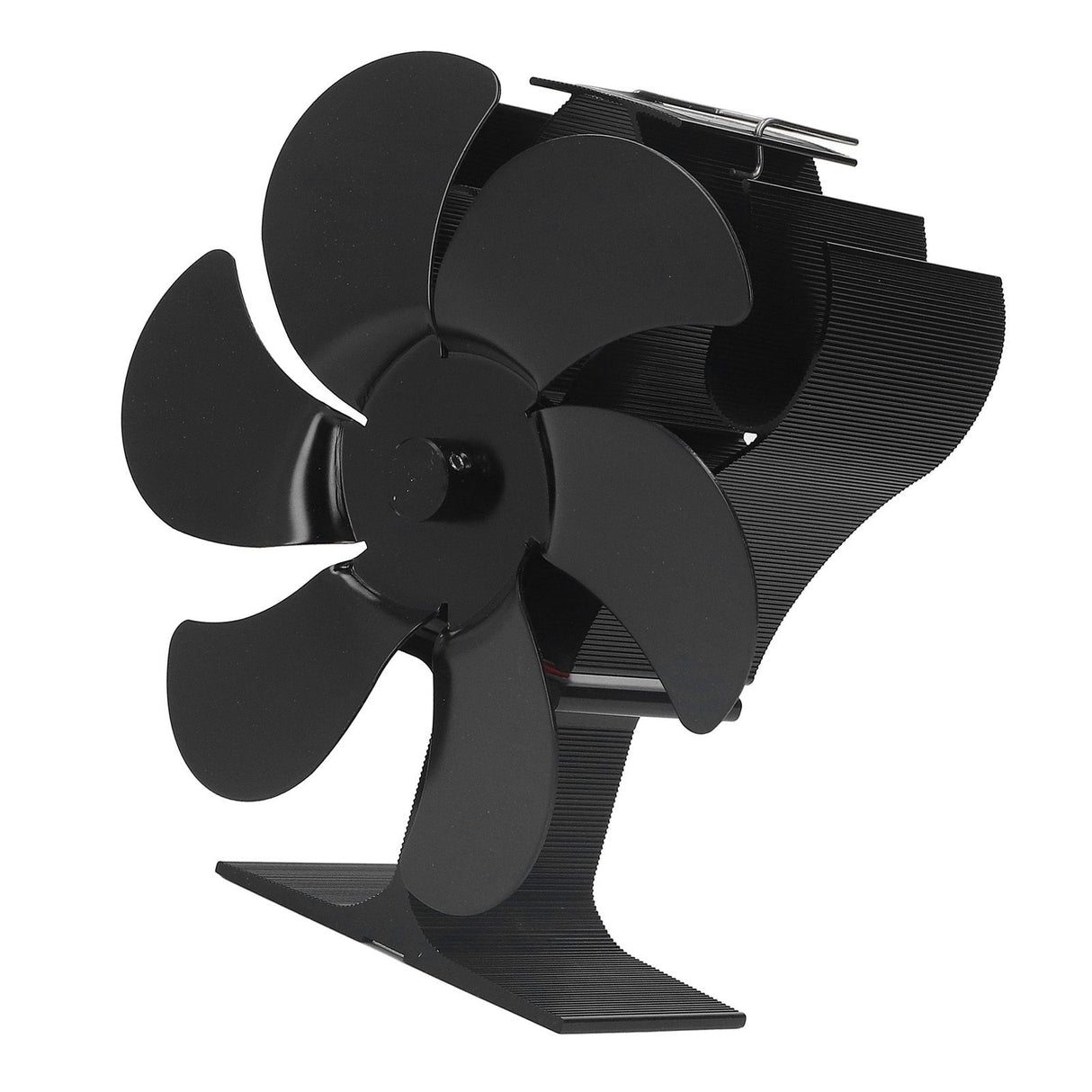 6 Blades Heat Powered Stove Fan High Temperature Resistance Self Starting Wood Burning Stove Fireplace Fan Black Diameter 152mm