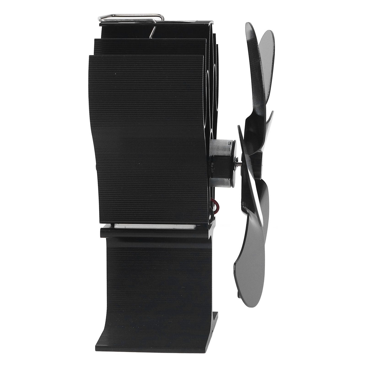 6 Blades Heat Powered Stove Fan High Temperature Resistance Self Starting Wood Burning Stove Fireplace Fan Black Diameter 152mm