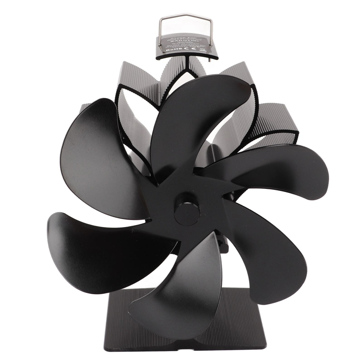 6 Blade Stove Eco Fan Black High Temperature Resistant Self Starting Energy Saving Heat Powered Fan for Home