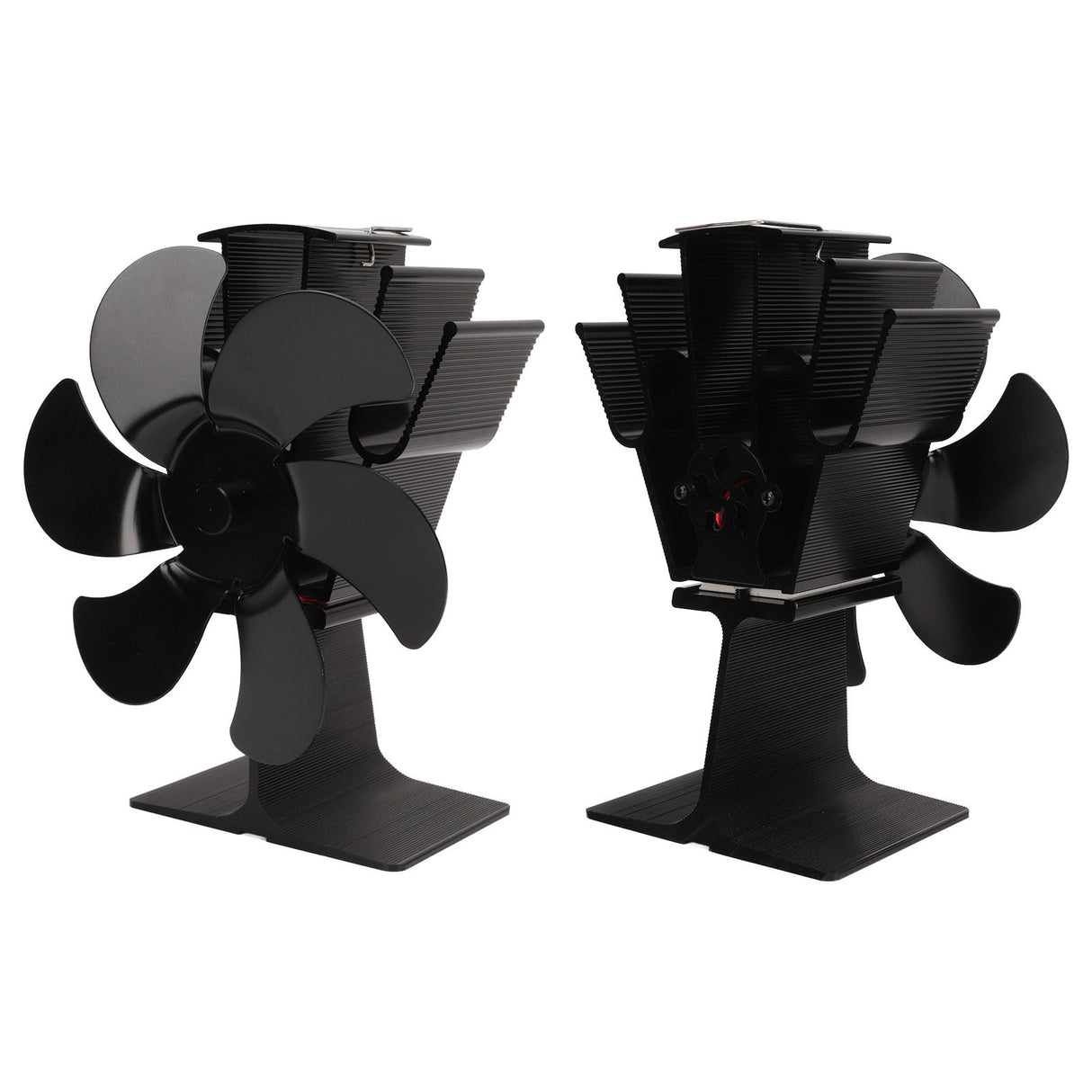 Heat Powered Fireplace Fan Non Electric Self Starting Stove Fan High Temperature Resistant Energy Saving Fan 6 Blades Black