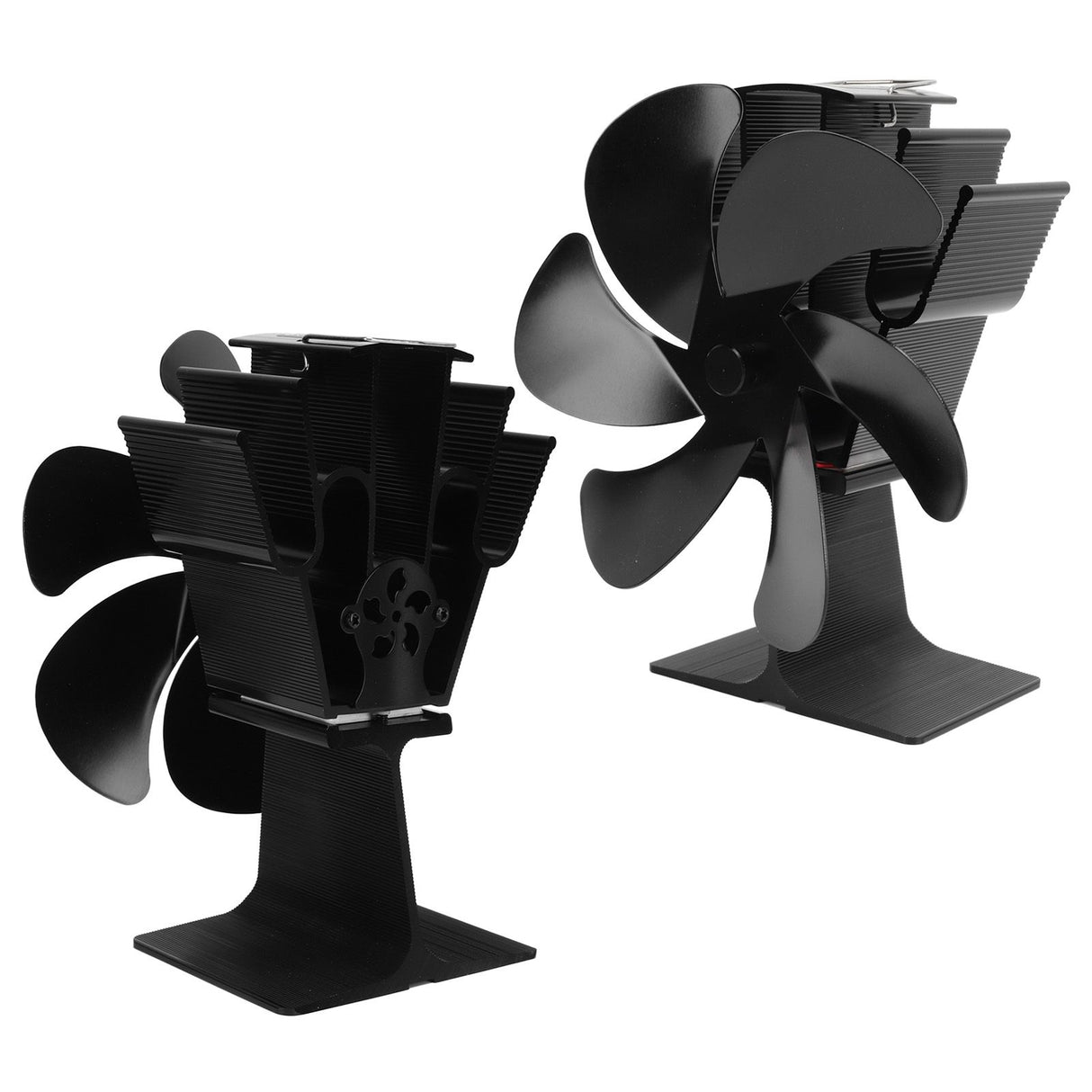 6 Blades Heat Powered Stove Fan Self Starting High Temperature Resistant Fireplace Fan LT385 4 Black 165mm Diameter