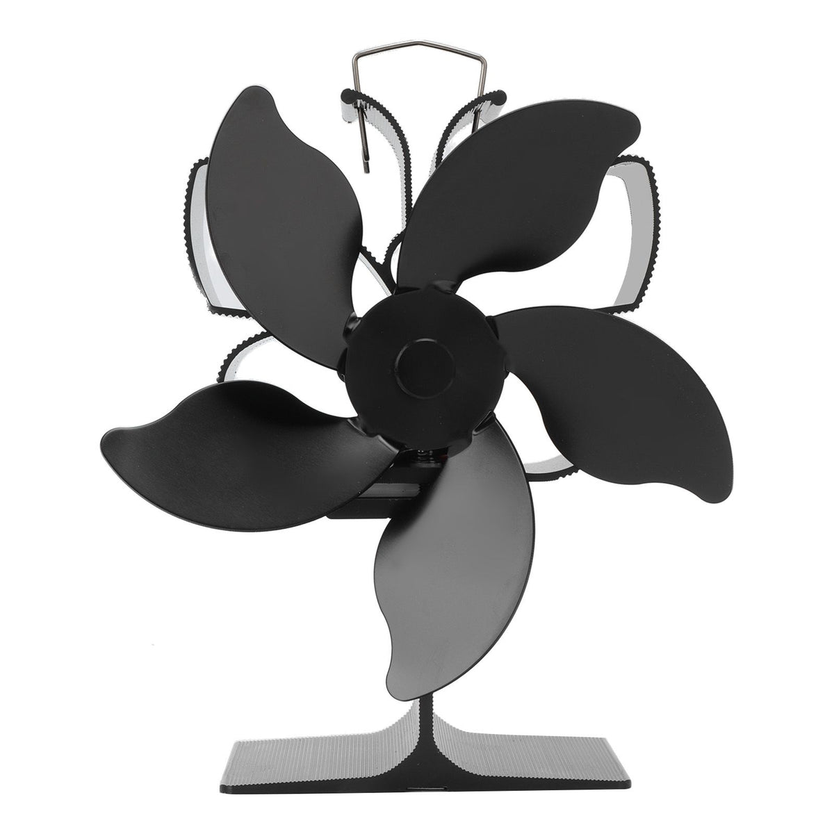 Heat Powered Fireplace Fan Black Stove Fan 5 Blades Thermal Power High Temperature Proof Eco Friendly Energy Saving