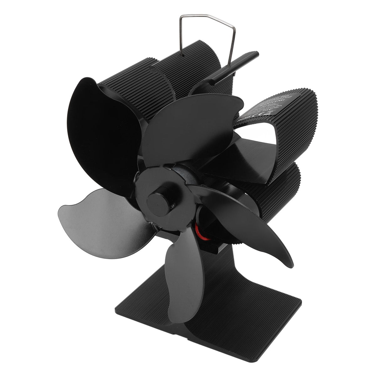 Heat Powered Fireplace Fan Black Stove Fan 5 Blades Thermal Power High Temperature Proof Eco Friendly Energy Saving