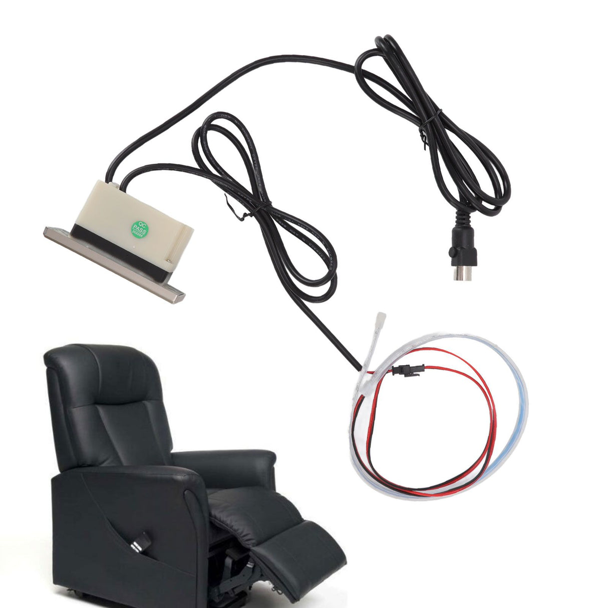 Electric Sofa Controller 5A 3 Buttons 5 Pin Straight Head USB Charging Port Lift Chairs Switch with LED Strip